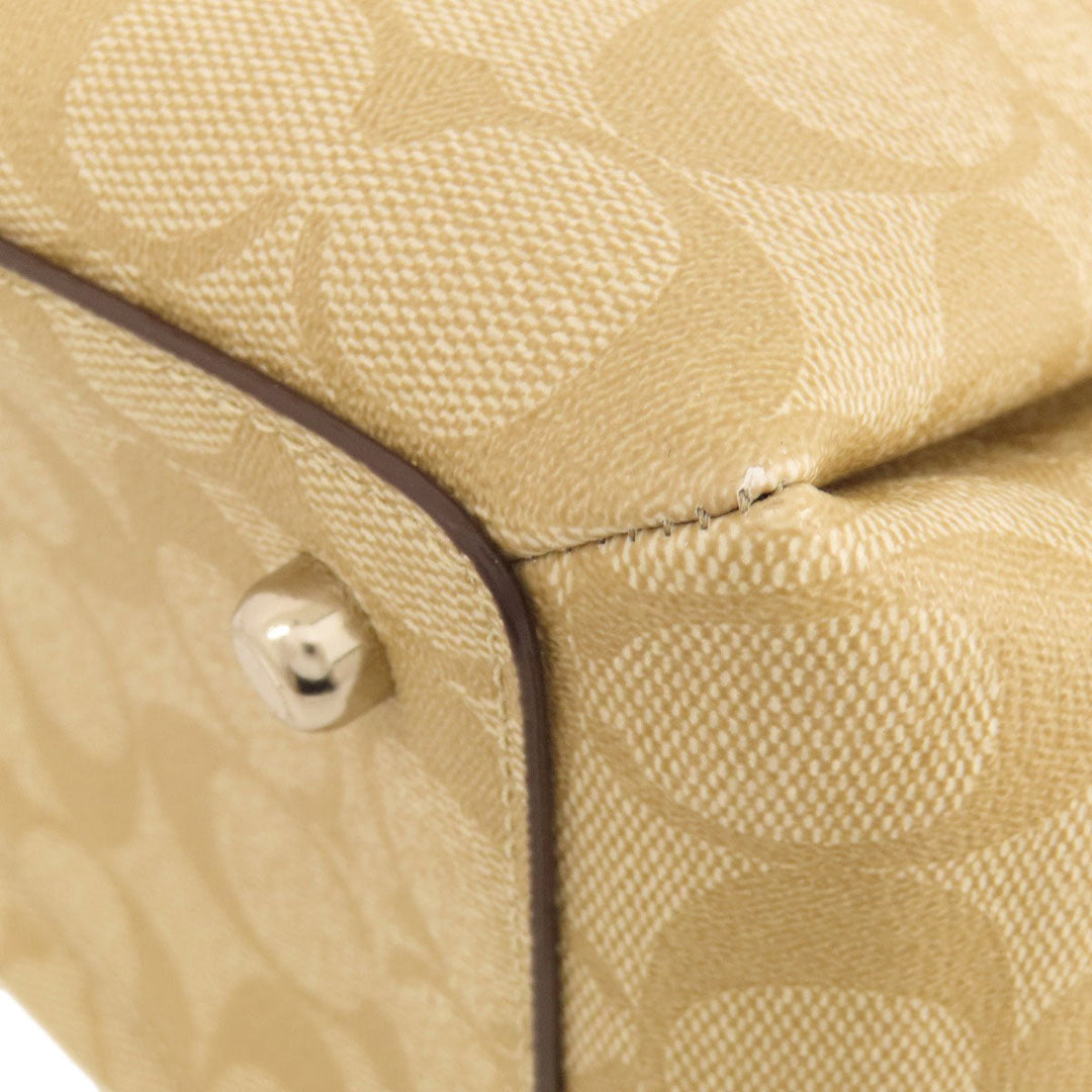 COACH Handbag F29683 PVC, Leather beige Signature 2WAY Women Used Authentic