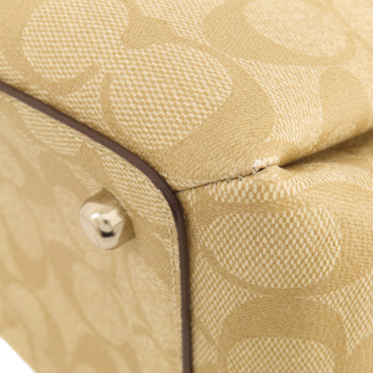 COACH Handbag F29683 PVC, Leather beige Signature 2WAY Women Used Authentic