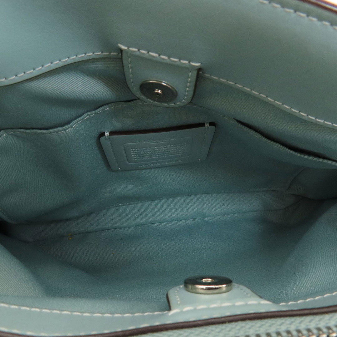 COACH Handbag F29683 PVC, Leather beige Signature 2WAY Women Used Authentic