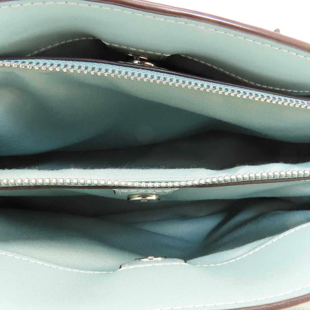 COACH Handbag F29683 PVC, Leather beige Signature 2WAY Women Used Authentic