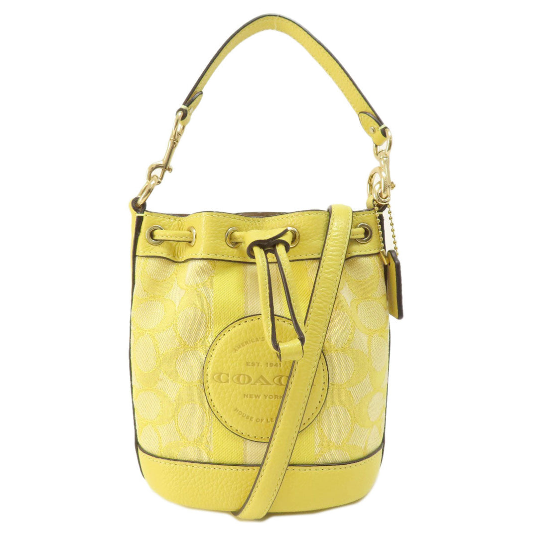 COACH Handbag C8322 canvas yellow Mini Dempsey Bucket Signature 2WAY
