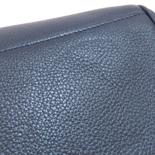 COACH Handbag F36677 leather Navy 2WAY Women Used Authentic