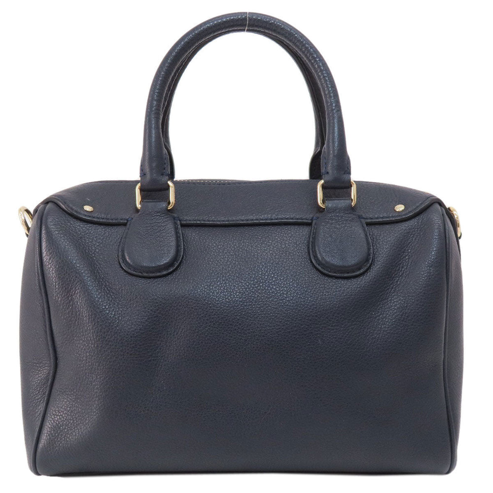 COACH Handbag F36677 leather Navy 2WAY Women Used Authentic