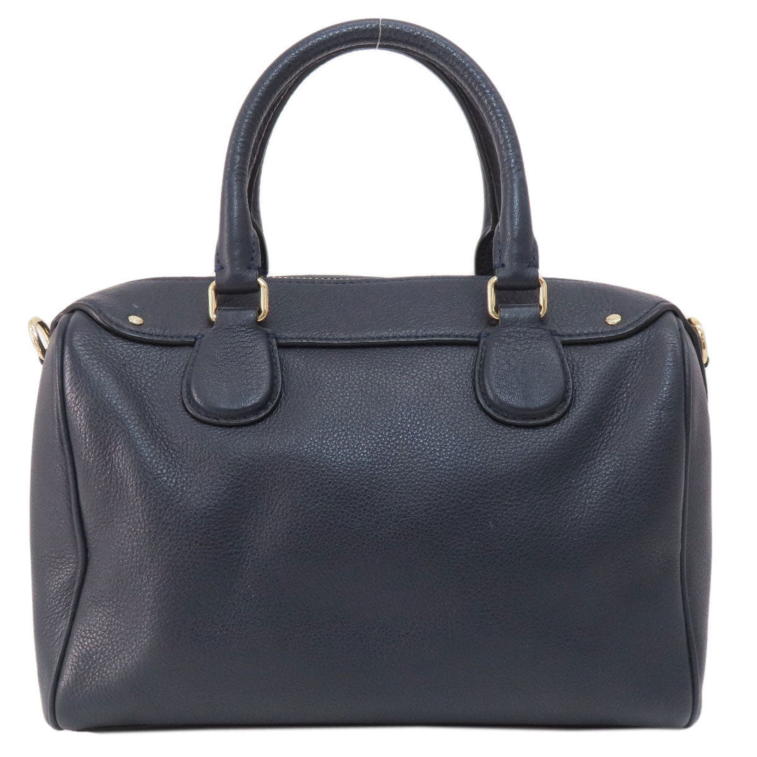 COACH Handbag F36677 leather Navy 2WAY Women Used Authentic