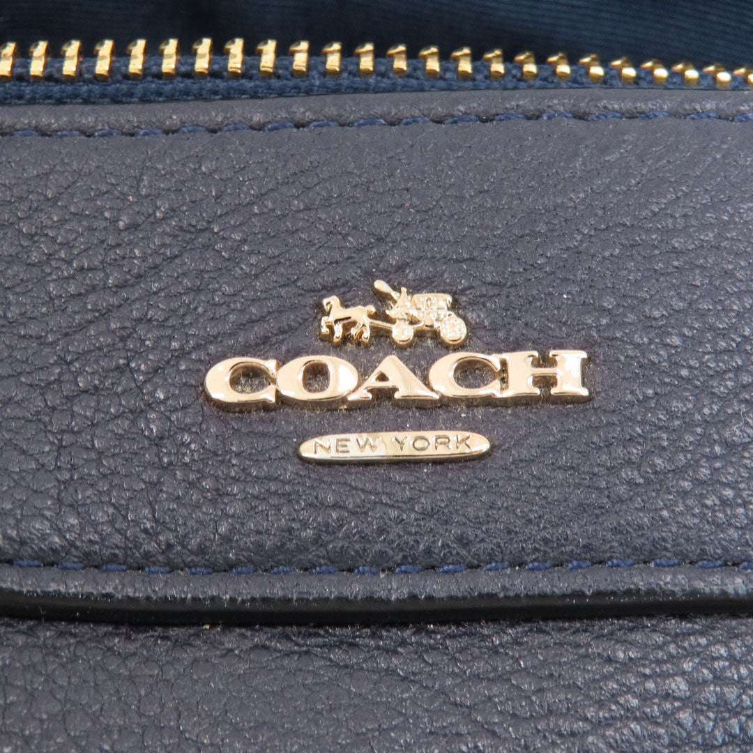 COACH Handbag F36677 leather Navy 2WAY Women Used Authentic