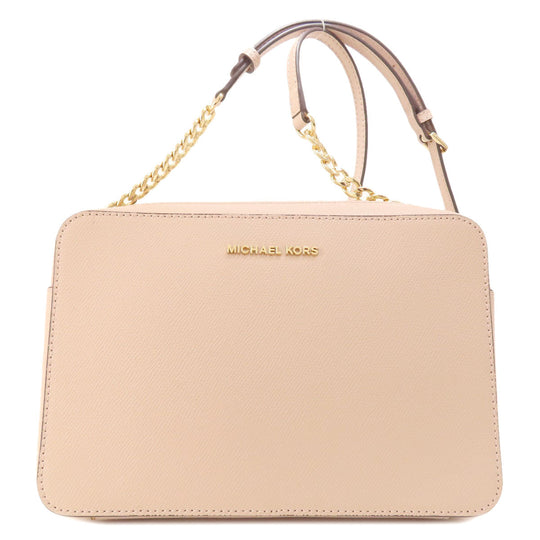 MICHAEL KORS Shoulder Bag leather pink logo Women Used Authentic