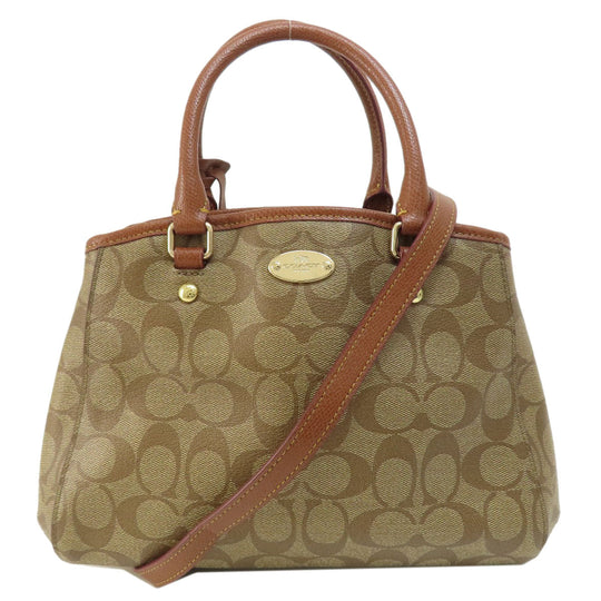 COACH Handbag F34605 PVC Brown Signature 2WAY