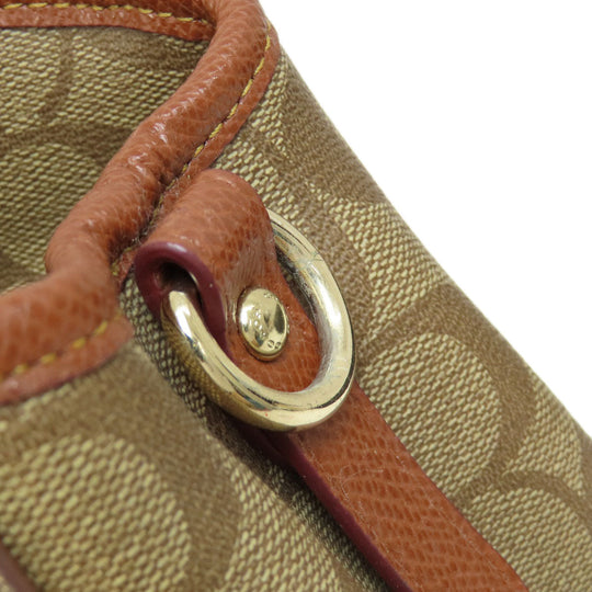 COACH Handbag F34605 PVC Brown Signature 2WAY