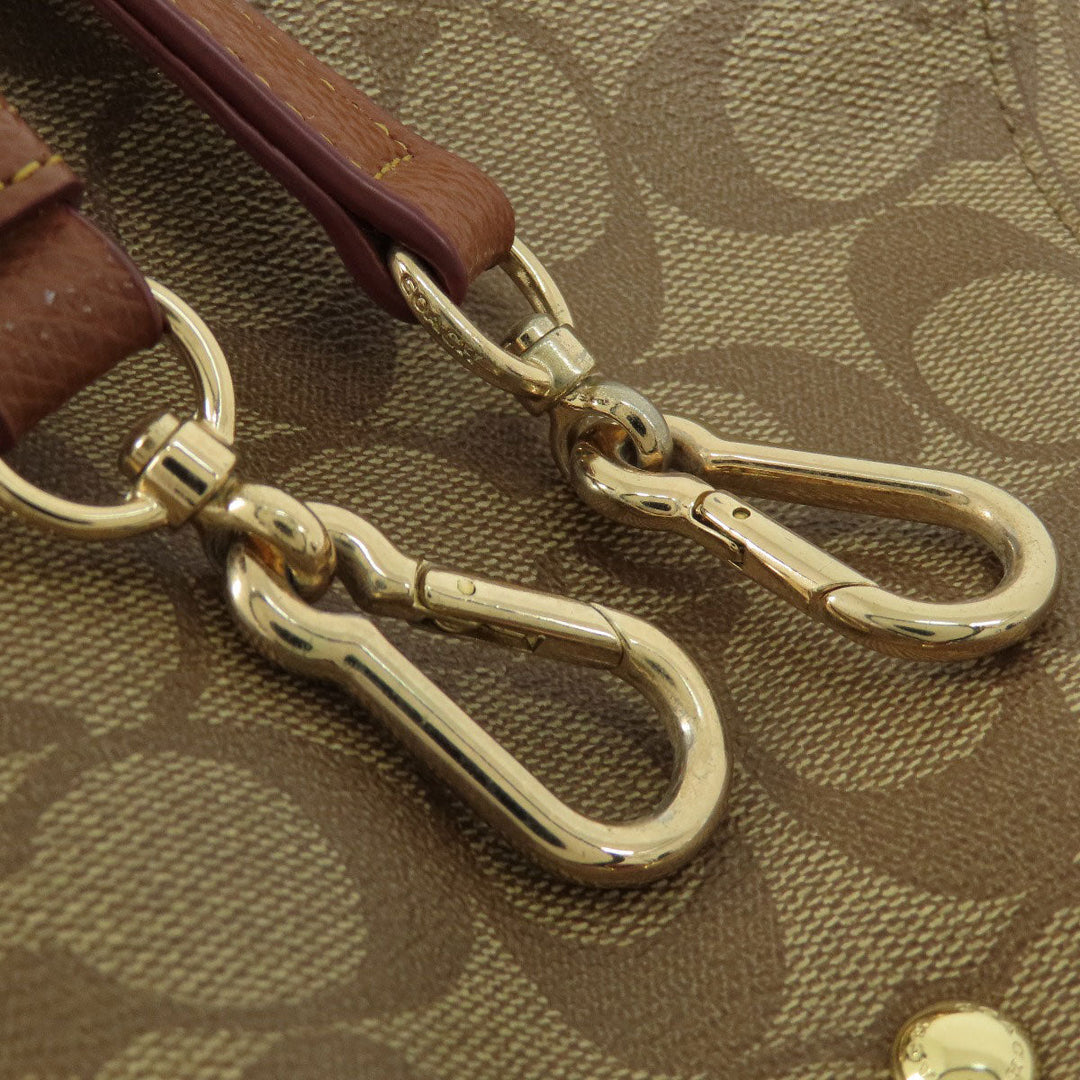 COACH Handbag F34605 PVC Brown Signature 2WAY