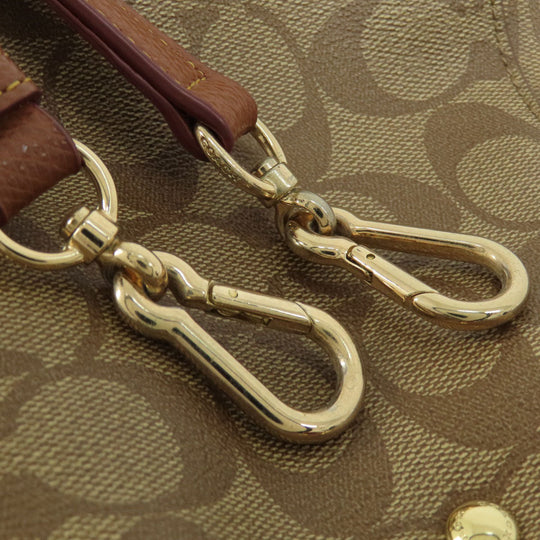 COACH Handbag F34605 PVC Brown Signature 2WAY