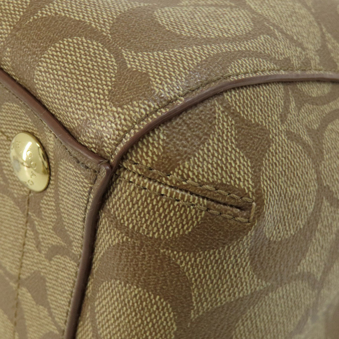 COACH Handbag F34605 PVC Brown Signature 2WAY