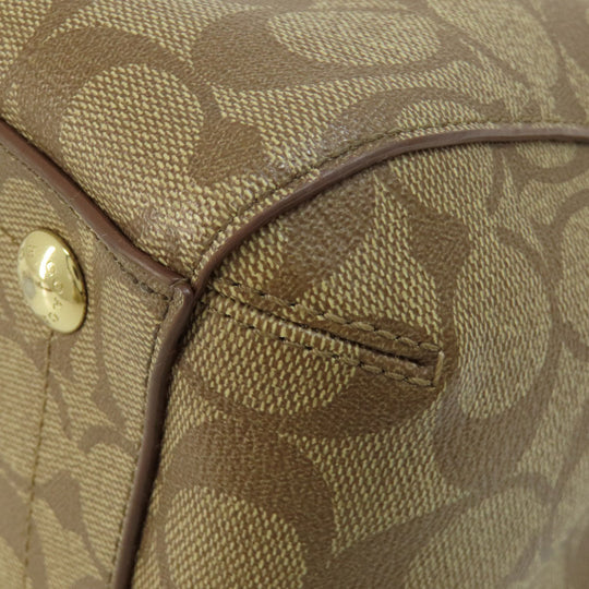 COACH Handbag F34605 PVC Brown Signature 2WAY