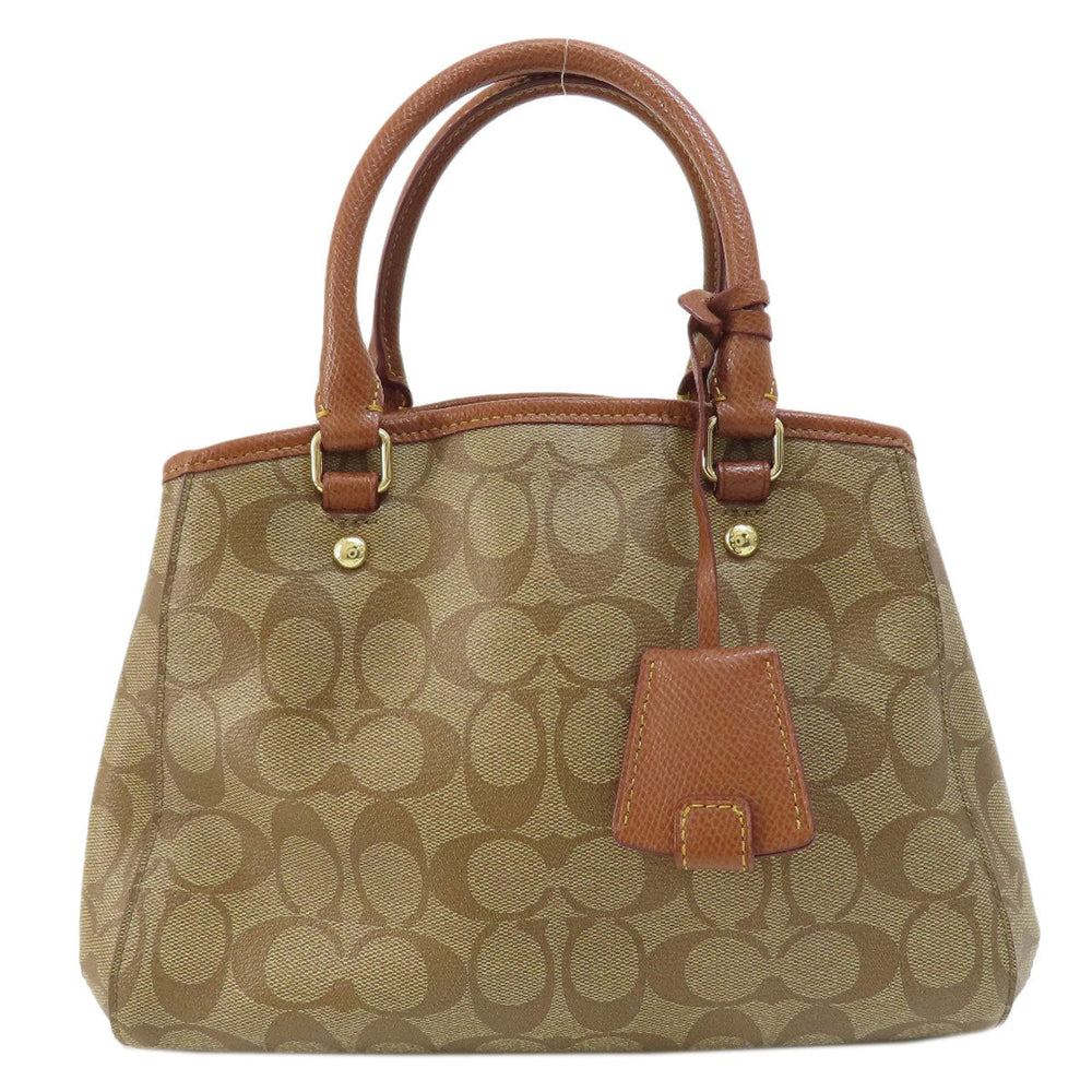 COACH Handbag F34605 PVC Brown Signature 2WAY