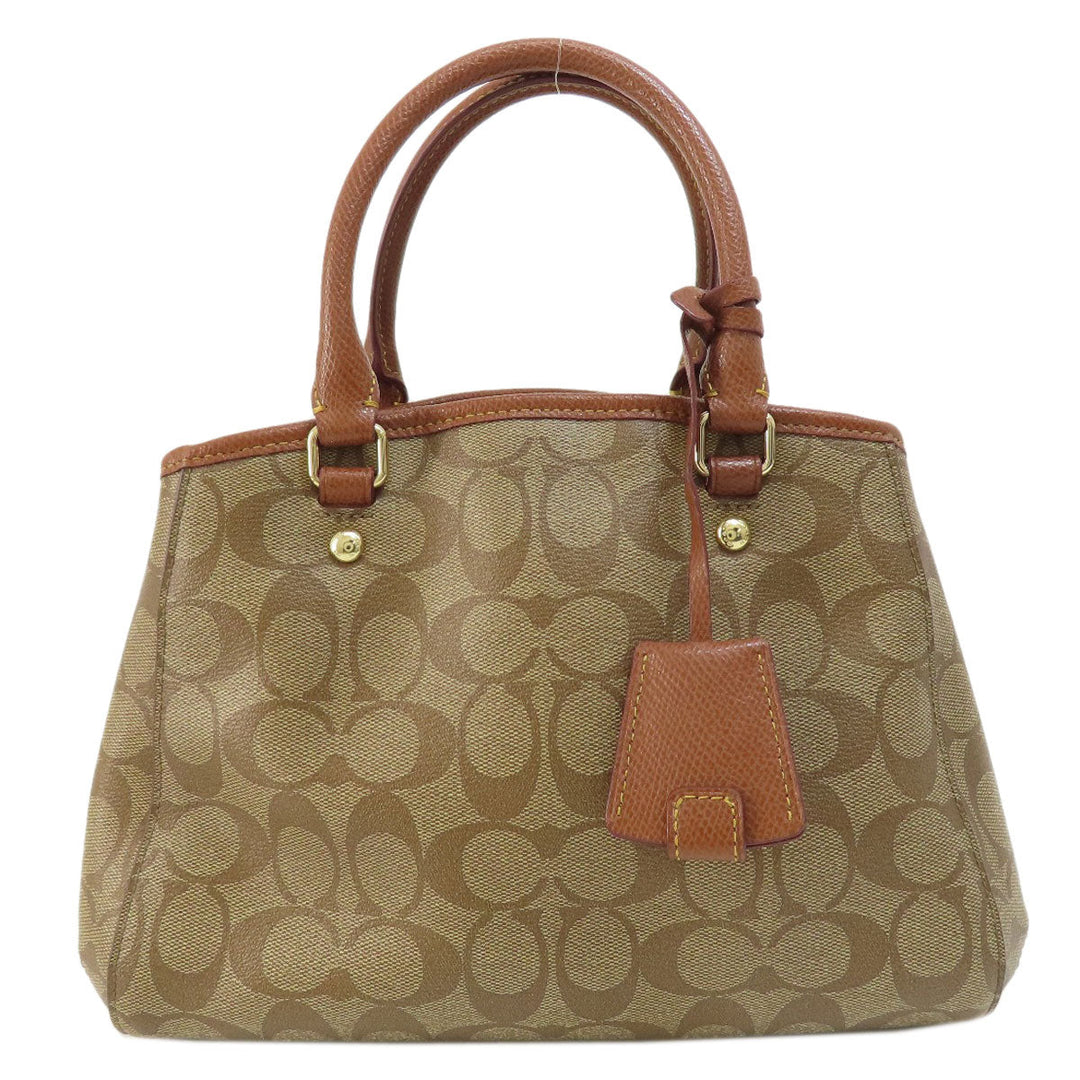 COACH Handbag F34605 PVC Brown Signature 2WAY