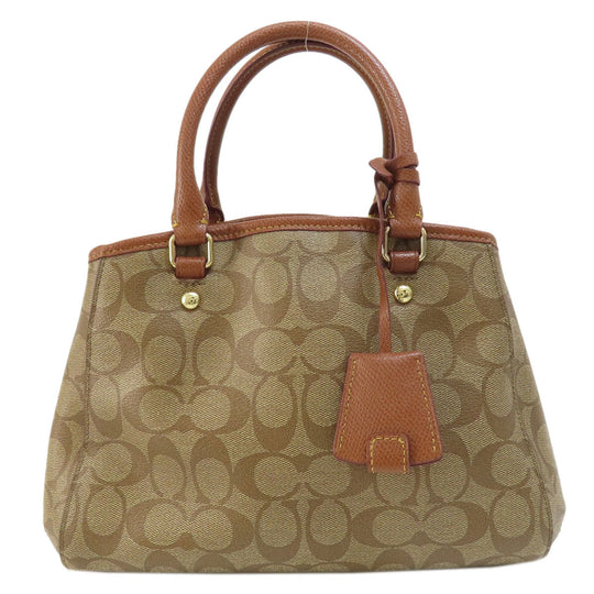 COACH Handbag F34605 PVC Brown Signature 2WAY