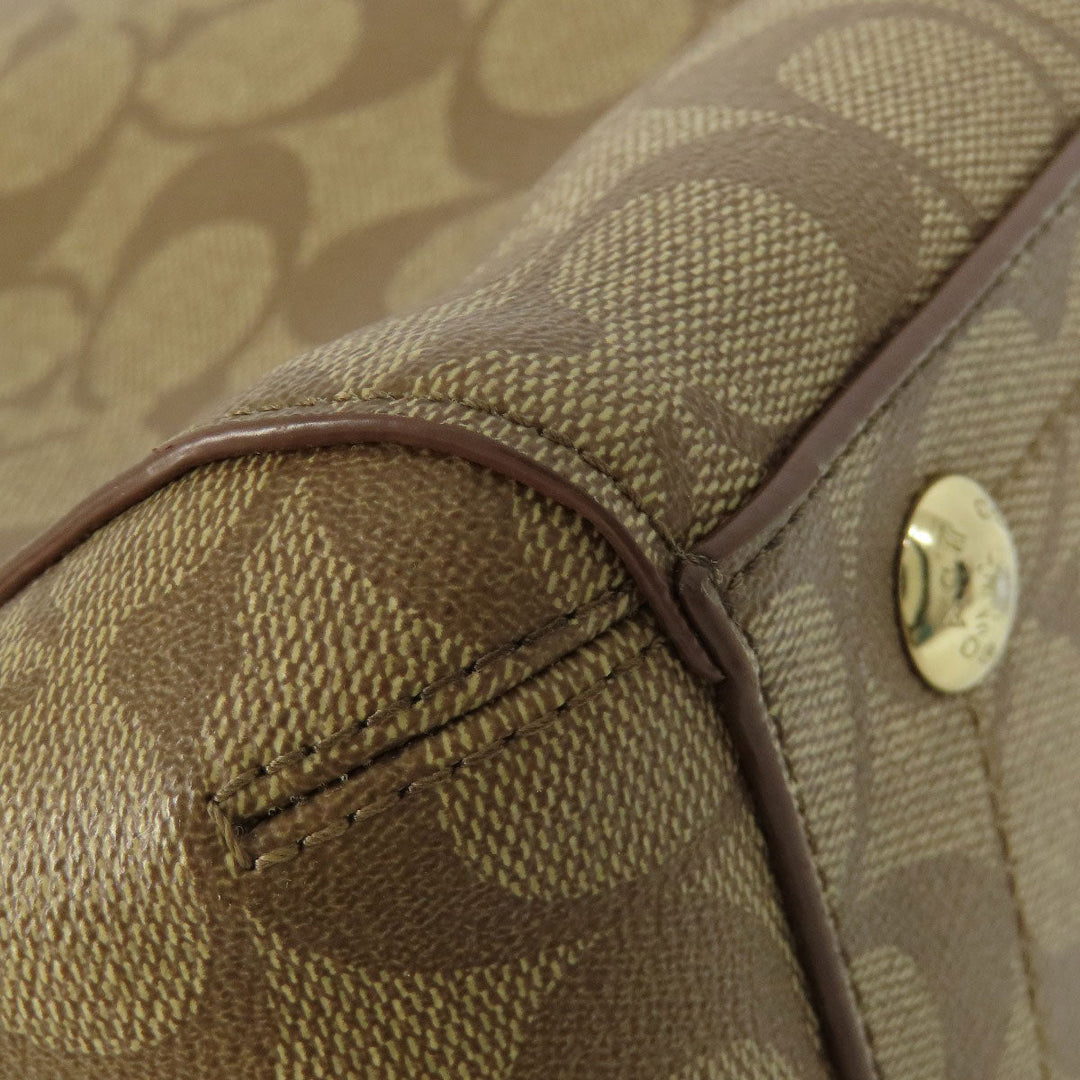 COACH Handbag F34605 PVC Brown Signature 2WAY