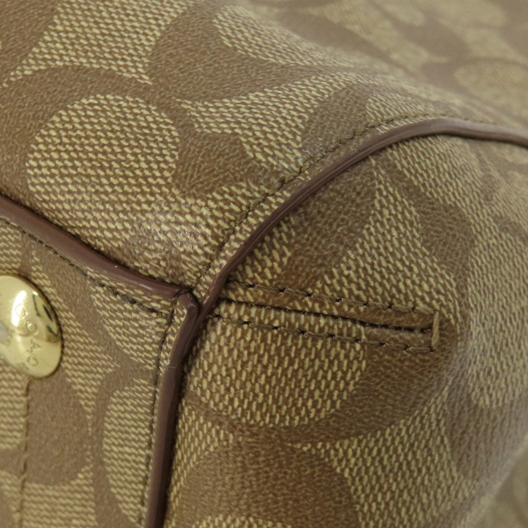 COACH Handbag F34605 PVC Brown Signature 2WAY