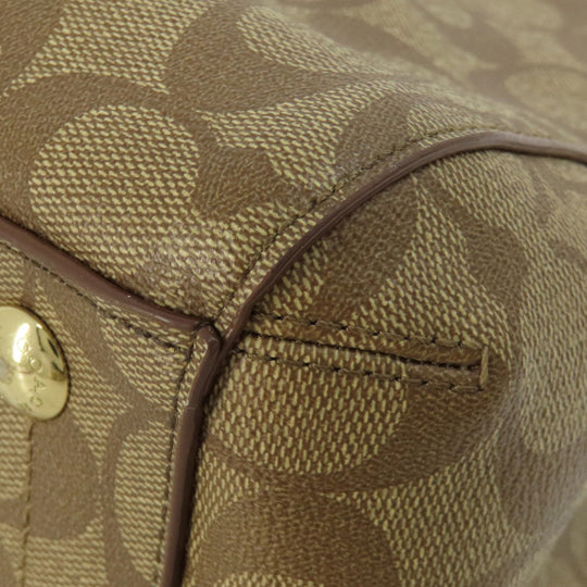 COACH Handbag F34605 PVC Brown Signature 2WAY