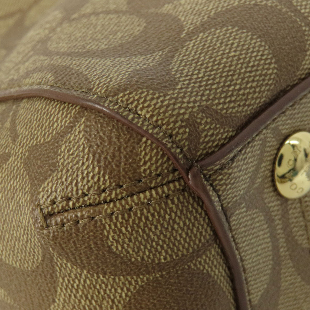 COACH Handbag F34605 PVC Brown Signature 2WAY