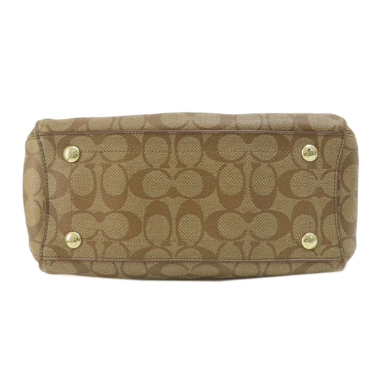 COACH Handbag F34605 PVC Brown Signature 2WAY