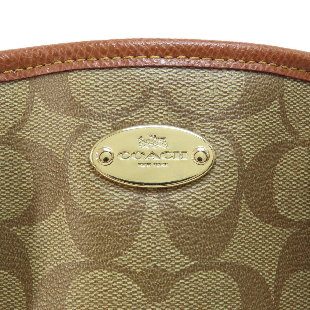 COACH Handbag F34605 PVC Brown Signature 2WAY