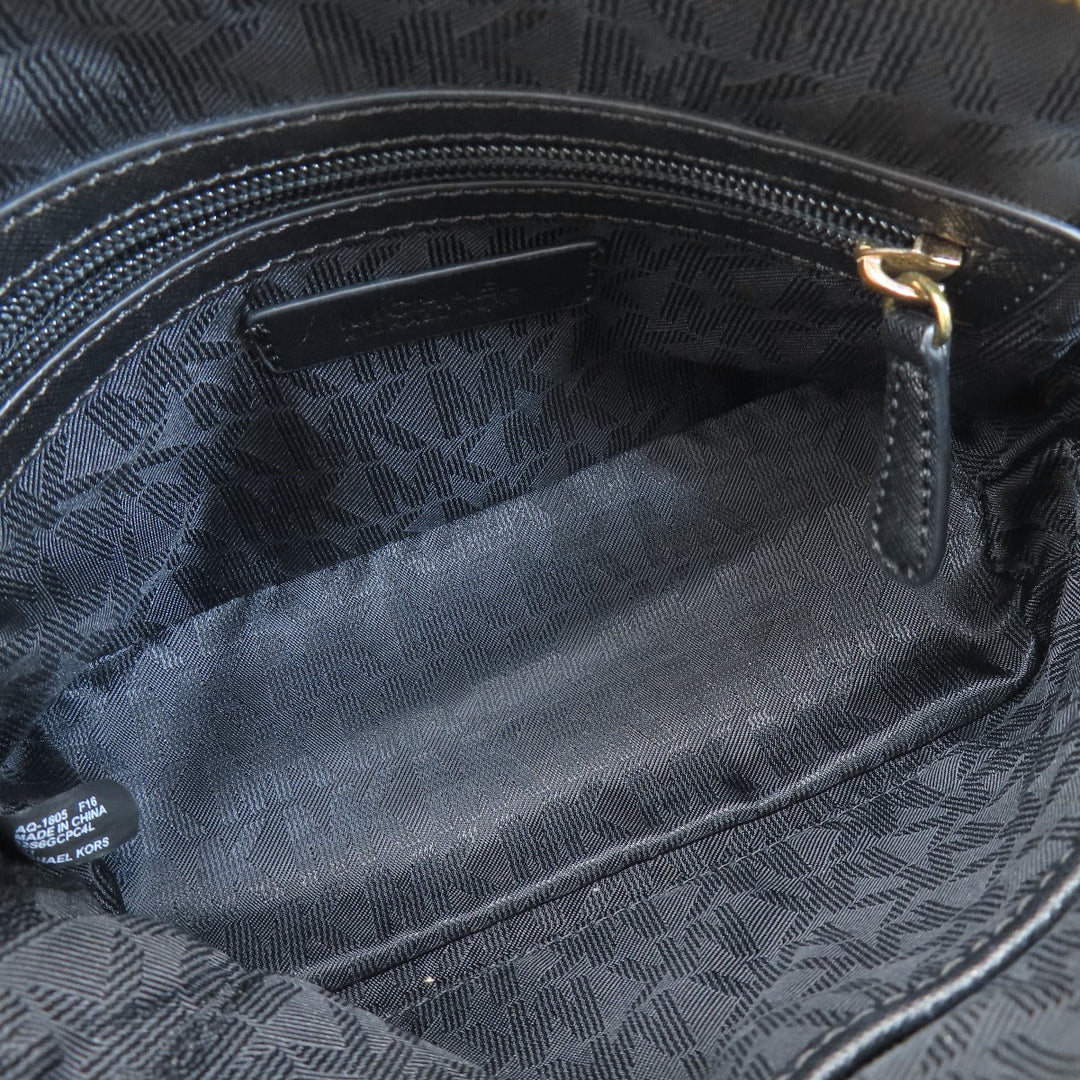 MICHAEL KORS Shoulder Bag PVC black logo Women Used Authentic