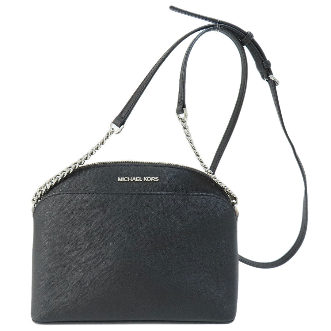 MICHAEL KORS Shoulder Bag PVC black logo Women Used Authentic