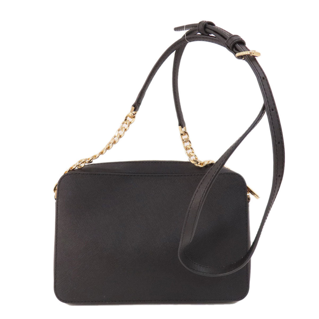 MICHAEL KORS Shoulder Bag leather black logo Women Used Authentic