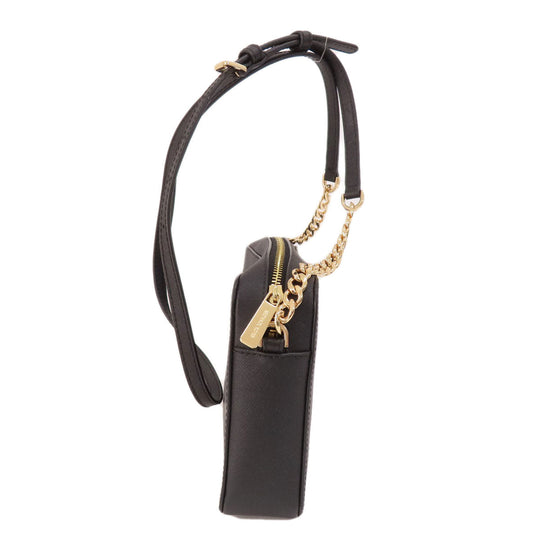 MICHAEL KORS Shoulder Bag leather black logo Women Used Authentic
