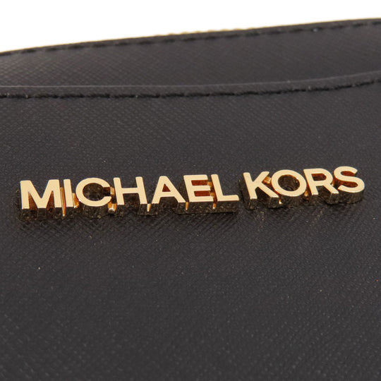 MICHAEL KORS Shoulder Bag leather black logo Women Used Authentic
