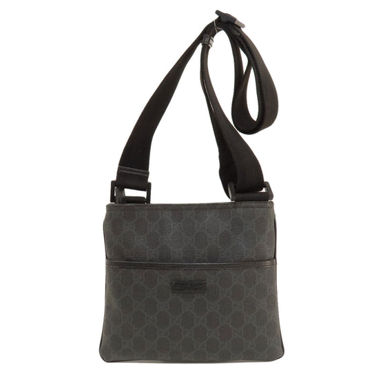 GUCCI Shoulder Bag 162905 PVC black GG Supreme Women Used Authentic