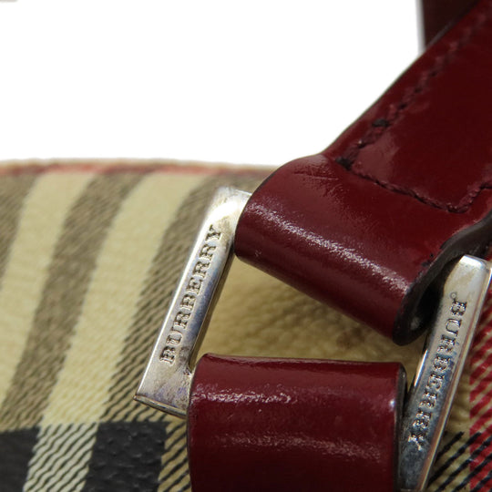 BURBERRY Handbag PVC beige Nova Check Women Used Authentic