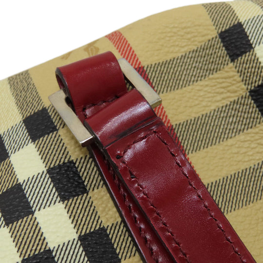 BURBERRY Handbag PVC beige Nova Check Women Used Authentic