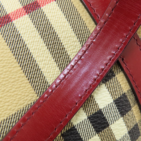 BURBERRY Handbag PVC beige Nova Check Women Used Authentic