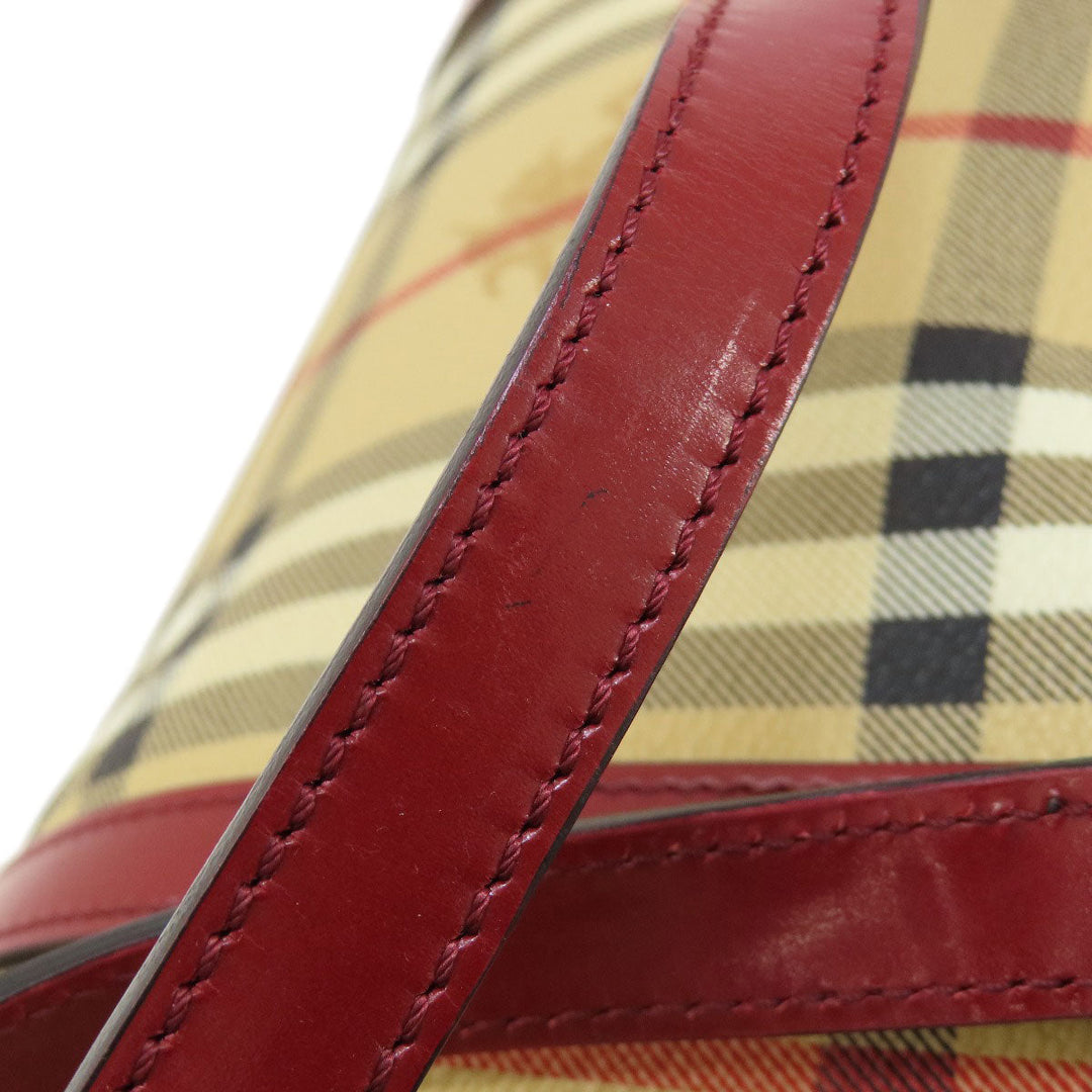 BURBERRY Handbag PVC beige Nova Check Women Used Authentic