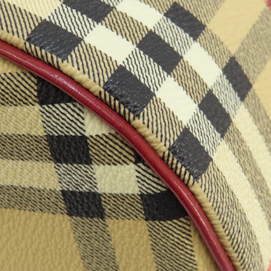 BURBERRY Handbag PVC beige Nova Check Women Used Authentic