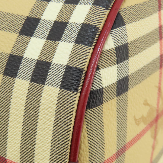 BURBERRY Handbag PVC beige Nova Check Women Used Authentic