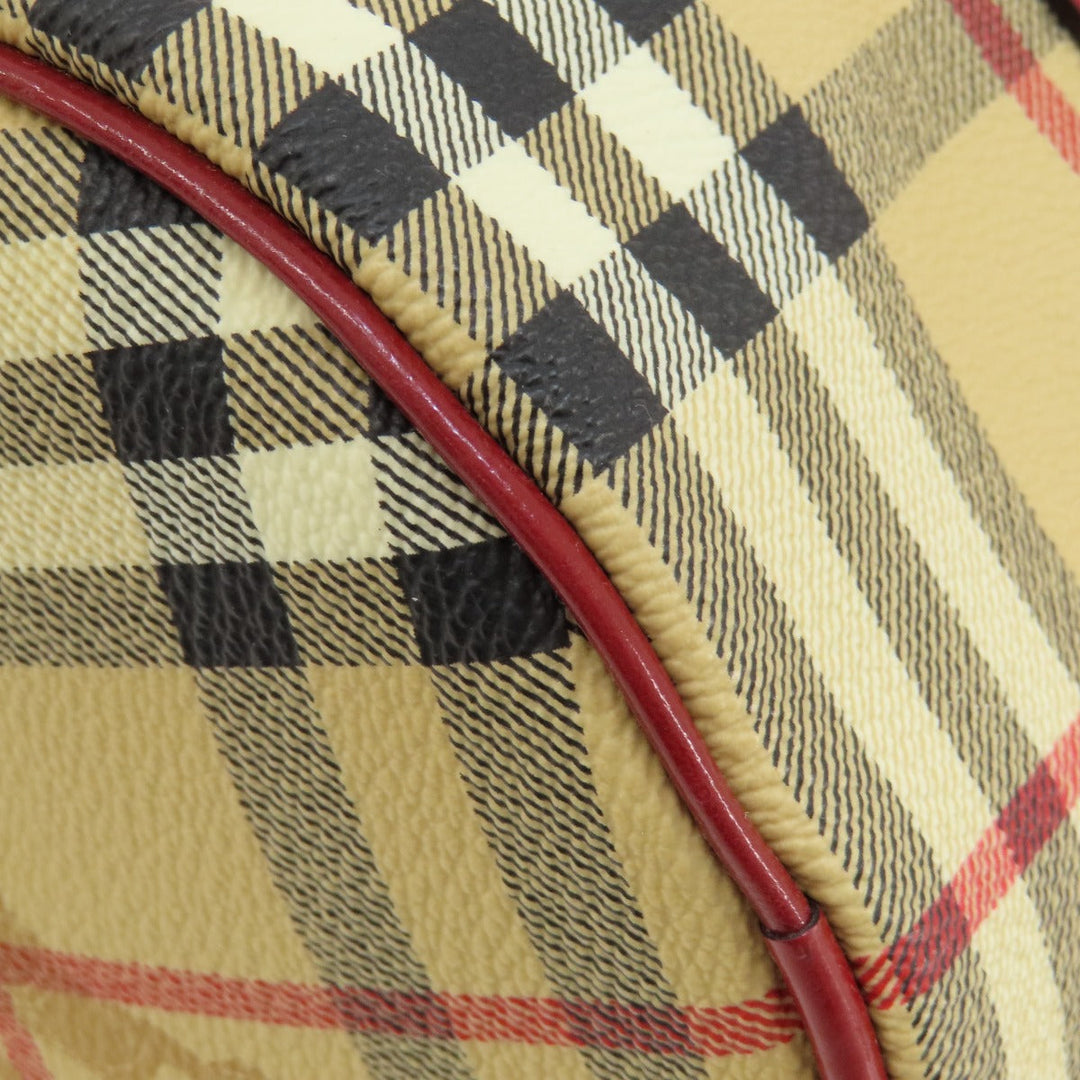 BURBERRY Handbag PVC beige Nova Check Women Used Authentic