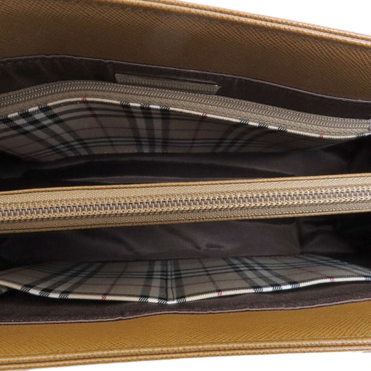 BURBERRY Handbag PVC Brown logo Women Used Authentic