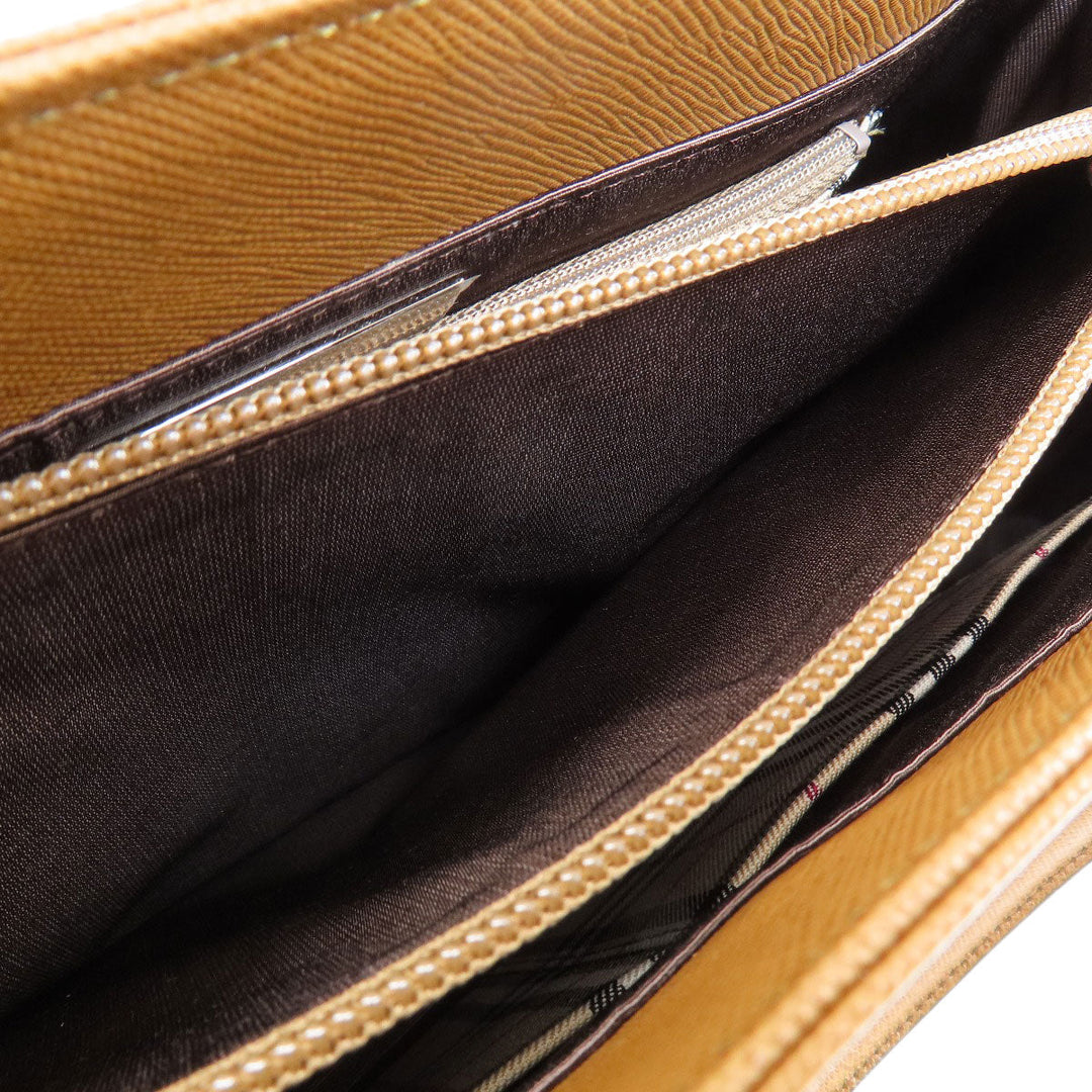 BURBERRY Handbag PVC Brown logo Women Used Authentic