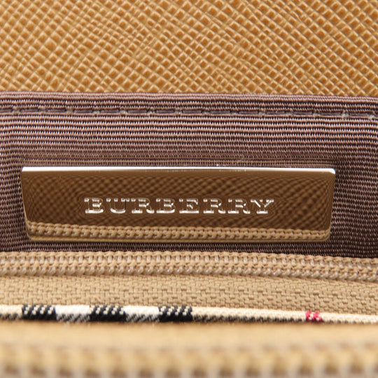 BURBERRY Handbag PVC Brown logo Women Used Authentic