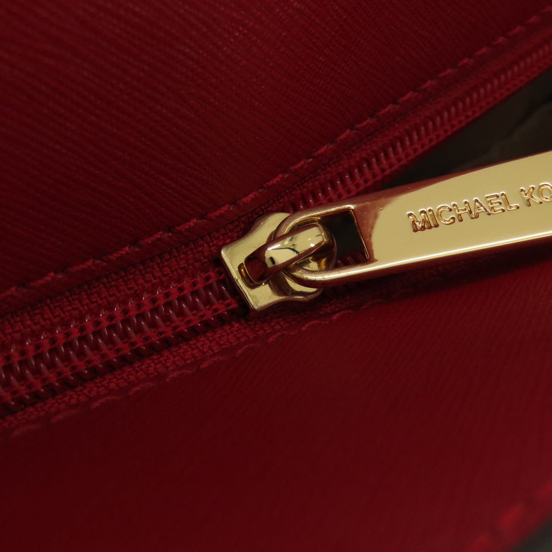 MICHAEL KORS Tote Bag leather Red logo Women Used Authentic