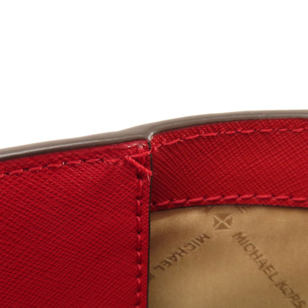 MICHAEL KORS Tote Bag leather Red logo Women Used Authentic