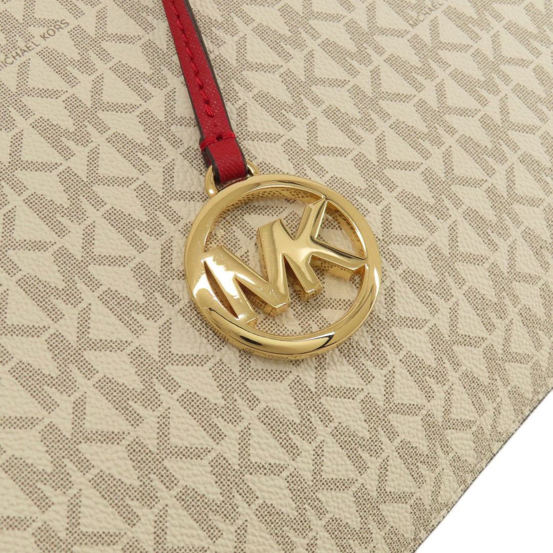 MICHAEL KORS Tote Bag leather Red logo Women Used Authentic