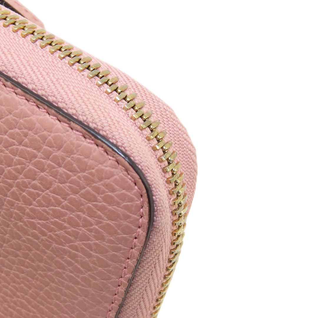 GUCCI Long Wallet Purse 449347 leather pink Interlocking G Women Used Authentic