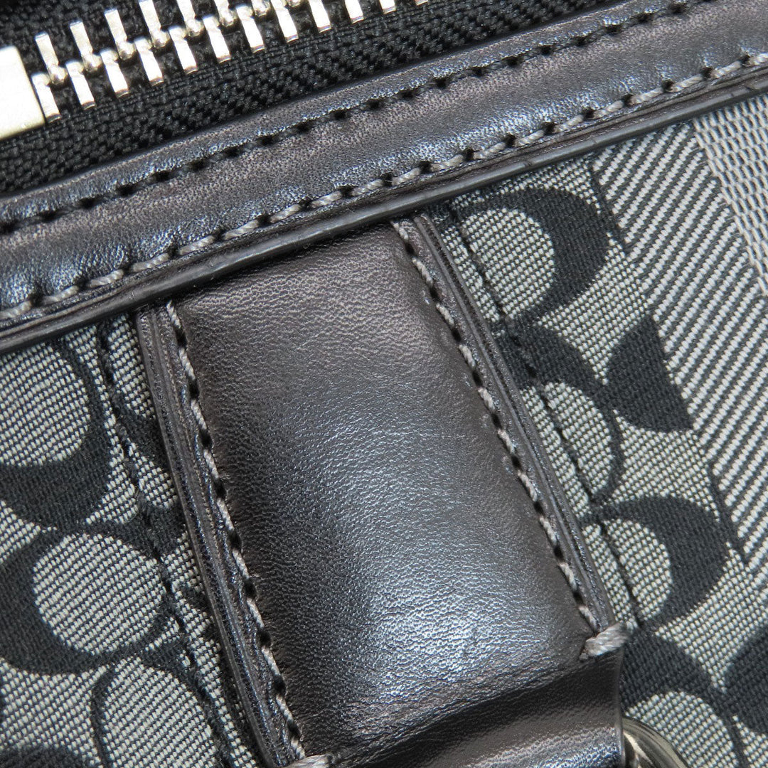 COACH Handbag 21154 canvas black Signature 2WAY Women Used Authentic