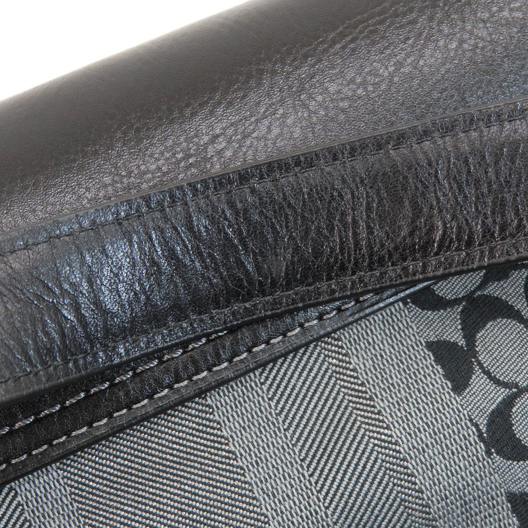 COACH Handbag 21154 canvas black Signature 2WAY Women Used Authentic