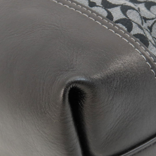 COACH Handbag 21154 canvas black Signature 2WAY Women Used Authentic