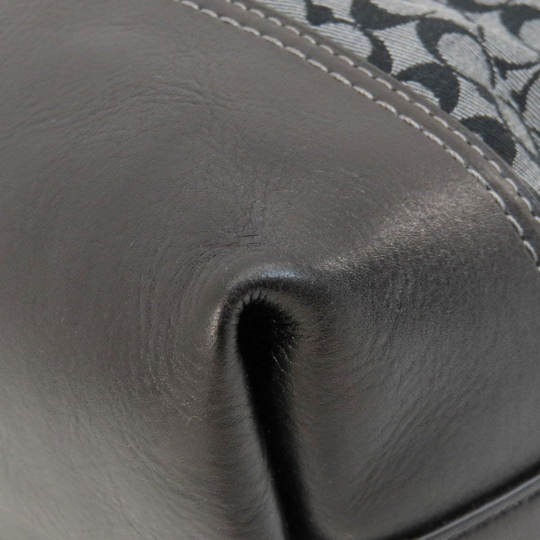 COACH Handbag 21154 canvas black Signature 2WAY Women Used Authentic