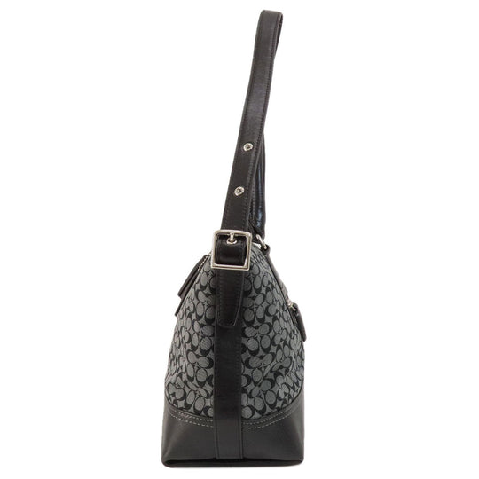 COACH Handbag 21154 canvas black Signature 2WAY Women Used Authentic